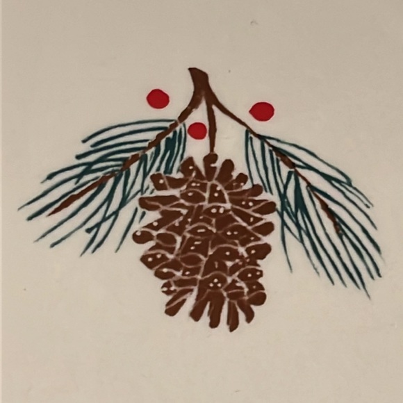 NIB Folk Craft Holiday Pines Dessert Plates By Tienshan - set of 4 Discontinued! - Picture 3 of 16